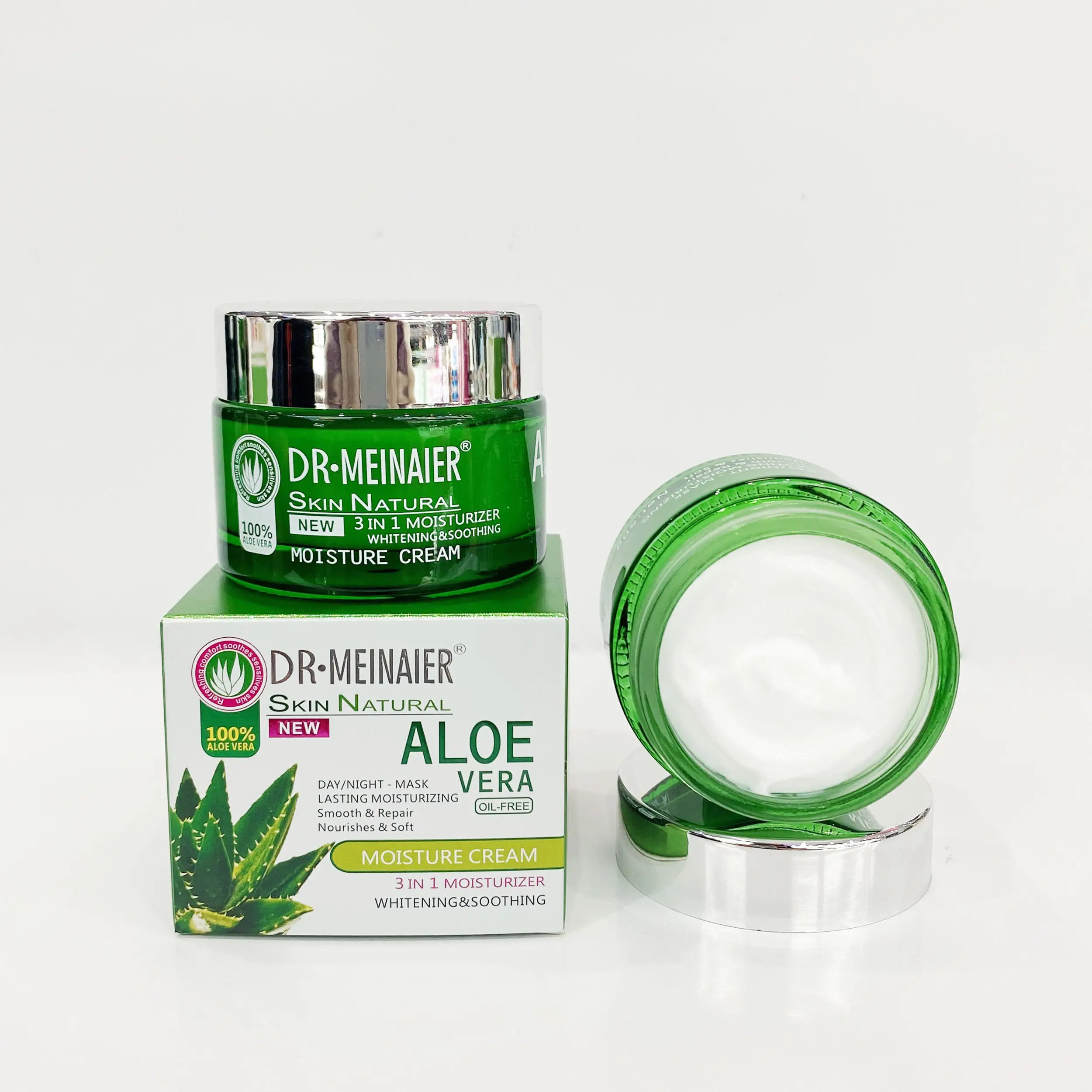 Aloe vera 3 in 1 idrata nutriente crema viso corea crema sbiancante Anti Acne riparazione cura della pelle