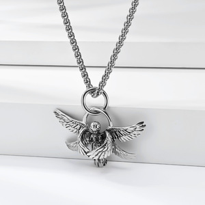 Collana Tempusort da uomo con ciondolo a forma di angelo a sei ali placcato oro 18 carati in acciaio inossidabile, gioiello alla moda per feste - Product Image 5