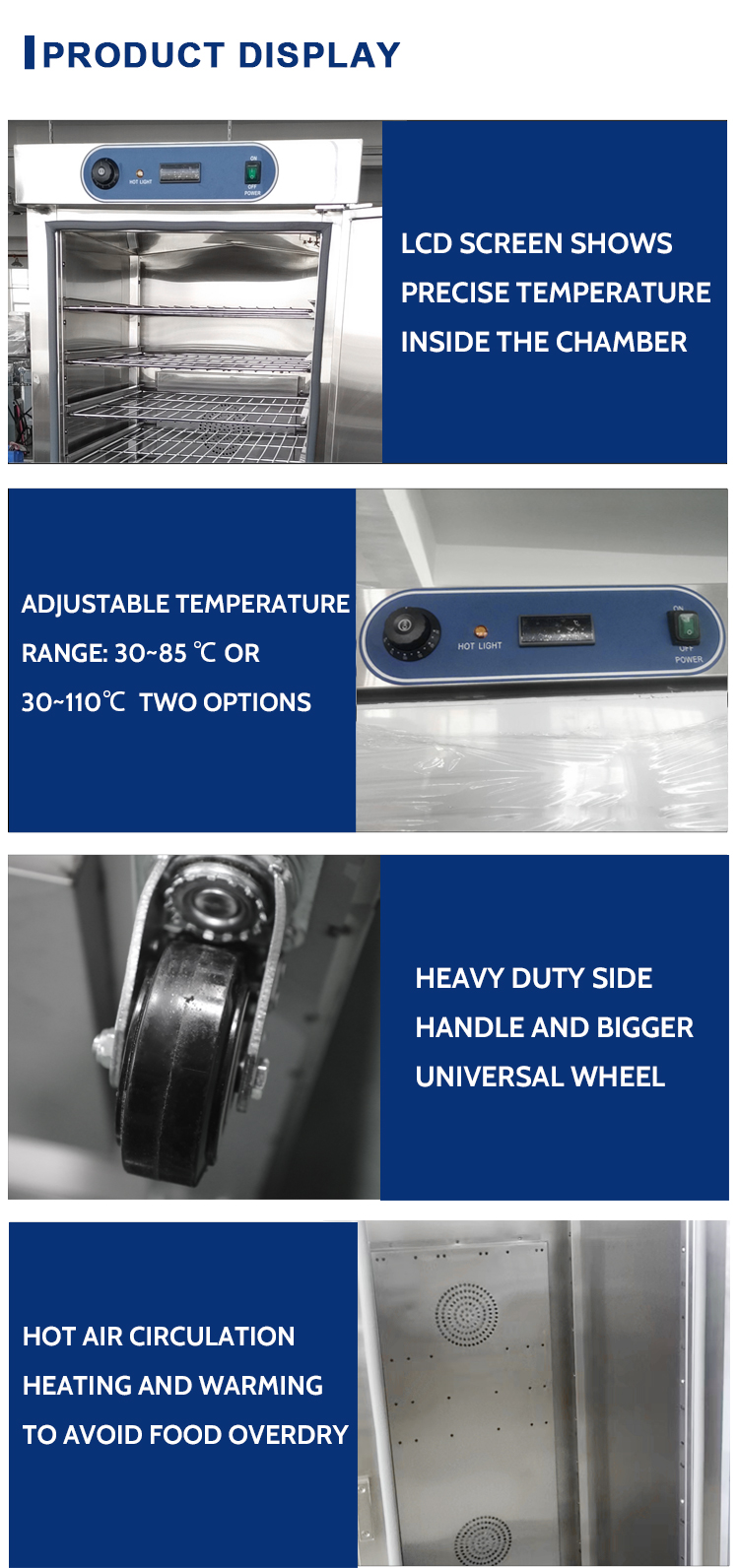 Commercial Food Warmer Banquet Trolley Food Cart with Food