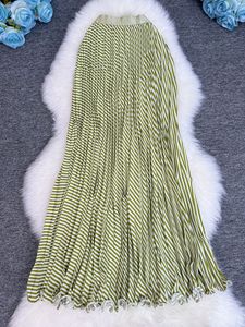 <span class=keywords><strong>Jupe</strong></span> midi plissée à pois, classique et polyvalente, taille haute amincissante, bord ondulé élégant, coupe trapèze - Product Image 5