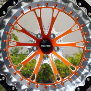 Jantes Beadlock personnalisées forgées TITAN <span class=keywords><strong>FORCE</strong></span> 15 16 17 18 19 20 pouces 5X112 5X130, roues de course orange et noires pour BMW Z4 M40i 6MT F12 - Product Image 5