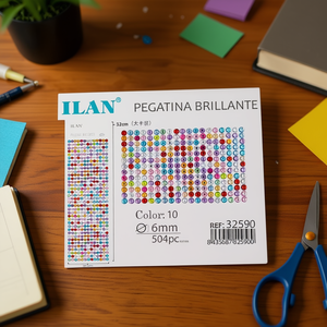 Adesivi Brillanti Ilan 6mm 504pz Multicolore per Lavori Creativi - Product Image 3