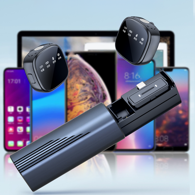 Plug-and-Play Wireless Lapel Mic for TikTok Content Creators Noise Reduction Clip Mic for IPhone Android Video Recording Studio