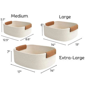 Cesta <span class=keywords><strong>con</strong></span> <span class=keywords><strong>nombre</strong></span> <span class=keywords><strong>personalizada</strong></span>, cesta de regalo para bebé, caja de regalo para ducha, cestas de almacenamiento de cuerda de algodón de tela plegable para niños - Product Image 3