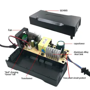 YZPOWER 14.6v 8a Charger For 12V Lifepo4 Battery Smart Charger Aluminum Case With Cooling Fan