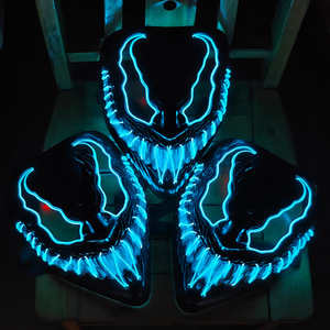 หน้ากากคอสเพลย์ภาพยนตร์สยองขวัญเวโนแบท พลาสติกพิมพ์ลาย UV พร้อมไฟ LED สำหรับฮาโลวีน เปลี่ยนลุคเรืองแสงสำหรับงานปาร์ตี้คาร์นิวัลในยามค่ำคืน - Product Image 5