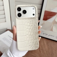 Étui en cuir PU effet crocodile pour iPhone 17 Pro Max 16 15 – Coque rigide de luxe à motif pierre rétro – Housse de protection premium pour mobile – Vente en gros