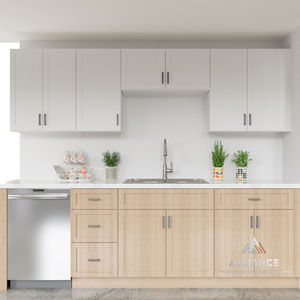 Armoire moderne en chêne blanc |   Armoires de cuisine style Shaker prêtes à assembler |   Meuble de cuisine en bois pour projets résidentiels aux États-Unis - Product Image 1