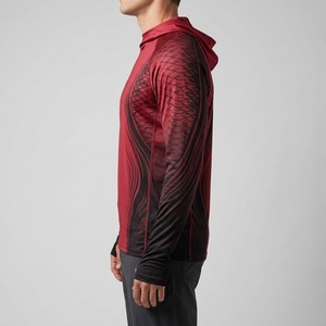 Men's Custom Printed Sublimated UPF50 Quick Dry Performance 100%Polyester 140g Long Sleeve <b>Hooded</b> Pullover Fishing <b>Shirt</b> OEM - Product Image 3