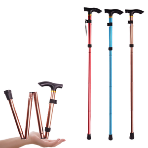 Bâton de randonnée pliable réglable, sections confortables, bâton de marche pour personnes âgées, canne de voyage et d'escalade en alliage d'aluminium inoxydable - Product Image 4