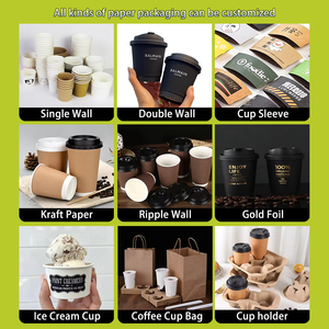 Vaso de Papel Desechable Personalizado con Logotipo, Biodegradable, de Doble Pared, con Estampado Dorado en Caliente, para Café Latte, con Tapa y Funda - Product Image 6