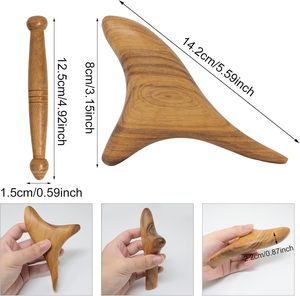 Alat Pijat Kaki Kayu Segitiga Gua Sha 2PCS, Pemijat Refleksi, Pereda Nyeri Otot, Promo Hot Sale - Product Image 2