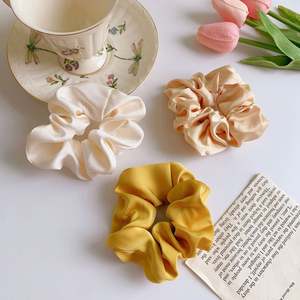 ยางรัดผมผ้าสีพื้นแฟชั่นสำหรับผู้หญิง  ที่คาดผมแบบยืดหยุ่น  ขายส่ง - Product Image 4