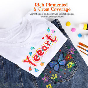 YEEART Draw Nontoxic Acryl Sneakers Edge Color de cuero <span class=keywords><strong>para</strong></span> <span class=keywords><strong>ropa</strong></span> Conjunto de lona Niños <span class=keywords><strong>Pintura</strong></span> de tela 3D - Product Image 4