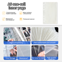 Pages de classeur ultra transparentes, lot de 10, 1 pochette A6, 6 anneaux, protège-cartes rechargeables pour cartes photo, cartes postales, cartes à collectionner