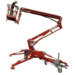Battery power 14m 16m height telescopic hydraulic boom lift platform aerial working equipment for sale