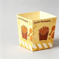 Boîte à emporter pour hamburgers et frites avec poignée, en papier kraft imprimé écologique pour l'emballage de livraison de restauration rapide