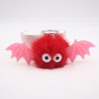Peluche de chauve-souris mignonne pour Halloween, porte-clés en peluche d'elfe, pendentif mignon, petit diable, ailes dynamiques, porte-clés de voiture