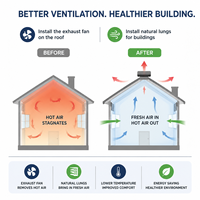 Ventilateur de toit solaire de haute qualité 25W, étanche IP68, en acier galvanisé, système de ventilation intégré avec moteur