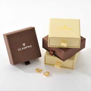 Custom Logo <b>Thin</b> 1.7cm Paper Sliding Drawer Jewelry Gift Box with Foam Insert for <b>Ring</b> Earrings Necklace OEM ODM Wholesale - Product Image 6