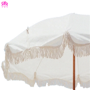 Ombrelle de plage avec pompoms, en bois véritable imprimé, personnalisé, <span class=keywords><strong>2022</strong></span>/180 CM, 200 - Product Image 2