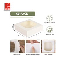Scatole per dolci in carta da forno con logo personalizzato per scatola di imballaggio per torta nuziale di lusso scatola per torta con finestra in plastica