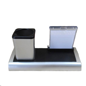 Digital Clock Pen Holder With Calendar Square Plastic Office Stationery Custom Logo Printing Business Gift - Product Image 4