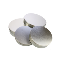 Nouveau design rond bijoux en étain conteneur de bonbons à la menthe emballage de boîte-cadeau en étain gros pots en fer blanc en métal couvercle plat boîte en fer en stock