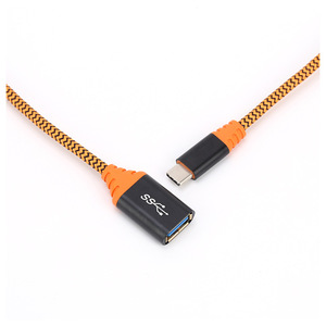 Cable de datos USB 3.0 Lung Kay, tipo C a A hembra, extensión OTG, trenzado de nailon, color naranja - Product Image 5