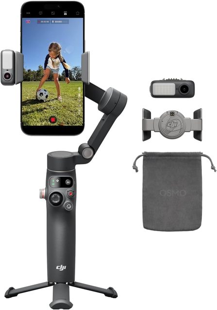 Osmo Mobile 8 3 Axis Smartphone Gimbal Stabilizer 360° Pan AI Human/Pet Tracking Built-in Extension Rod Tripod for Vlog