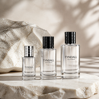 Flacon de parfum minimaliste en cylindre dégradé de 30 ml, 50 ml, 100 ml pour usage personnel quotidien avec un élégant capuchon argenté