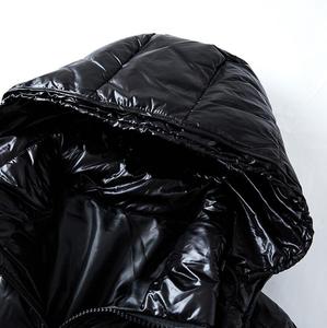 Veste en coton, veste grande taille pour couple noir et rouge, manteaux à capuche et velours épais - Product Image 4