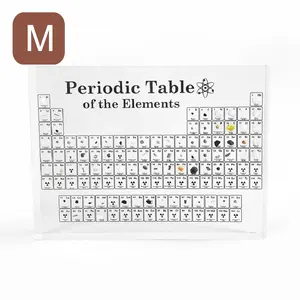 Tableau d'affichage des éléments chimiques acryliques avec de vrais échantillons cadeaux pour les écoliers étude bureau artisanat bloc de tableau périodique