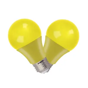 Worbest Bola Lampu LED A19 Kuning Romantis, Bohlam LED Dasar Sedang Hemat Energi 120 Volt 9 Watt Tahan Lama Lebih