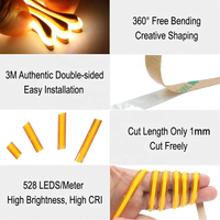 Bande lumineuse COB flexible haute densité TRX à découpe libre, DC24V 528 LED, bande LED flexible 3000K 4000K 6000K, découpable