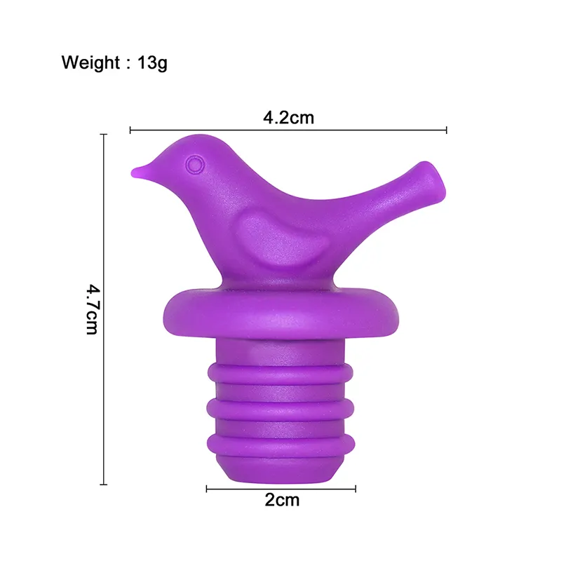 Bhd Lekvrij Seal Leuke Siliconen Stopper Herbruikbare Fun Dier Flessenstop Luchtdichte Afdichting Rubber Wijn Stopper