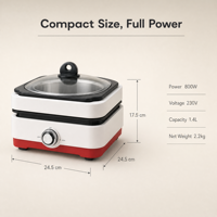 OEM&ODM 2 en 1 800W 70 à 200 ° Grill électrique et marmite à fondue en aluminium à température réglable pour légumes, barbecue, viande, ragoût