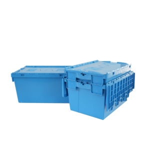 Caisse en plastique PP solide pliable à usage intensif personnalisée Boîte de conteneur de <span class=keywords><strong>stockage</strong></span> <span class=keywords><strong>logistique</strong></span> <span class=keywords><strong>et</strong></span> de déplacement avec couvercle attaché - Product Image 2