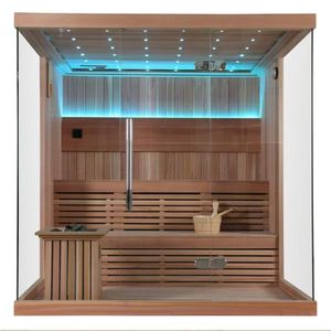 Benutzer definierte moderne 2-4 Personen Indoor <span class=keywords><strong>Sauna</strong></span> raum Traditionelle Infrarot Dry Wet Low Emf Rotlicht therapie <span class=keywords><strong>Sauna</strong></span> für Villen - Product Image 6