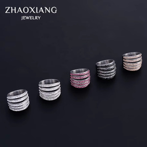 Hollowed Out <b>Rings</b> Red Orange Black White Crystal Multi-Layer <b>Finger</b> <b>Ring</b> for Women Gifts Fashion Jewelry Iced Out <b>Rings</b> - Product Image 1
