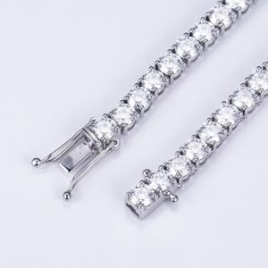 สร้อยคอเทนนิสเงินแท้ 925 ประดับเพชรโมอิสซาไนต์เมสซี่เจมส์ ขนาด 4 มม. แบบคลาสสิก - Product Image 5