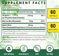 Complément de Spermidine OEM hautement absorbable, extrait de blé fermenté efficace, capsule molle, complément à base de plantes pour améliorer l'immunité