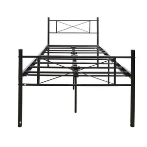 New Style Hot Selling Hotel Apartment Bed Frame Folding Single Metal Bed Frame Bedroom Double Wrought Iron Bed
