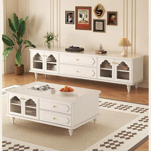 Mueble para TV de Madera Maciza de 180 cm, Estilo Retro Francés, Mueble de Almacenamiento para Sala de Estar - Product Image 4