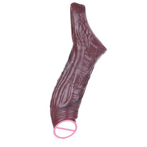 S8127-HY medizinische Silikon-Penis hülle Sicher und weich Braun-schwarz Männlicher Penis Extender Erhöht effektiv die Länge - Product Image 3