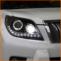 Phares avant LED compatibles avec Toyota Prado 2010-2013, double projecteur, Halo Angel Eye, feux diurnes, noir fumé, remplacement