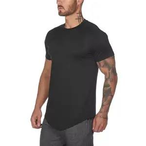 Ropa deportiva con estampado de logotipo personalizado para hombre, camisetas de secado rápido, ropa de gimnasio de manga corta de malla transpirable, camiseta para hombre