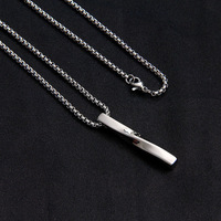 Magnifique Collier Pendentif Rectangulaire Classique Homme, Chaîne Cubaine en Acier Inoxydable pour Hommes, Cadeau Bijoux