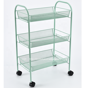 بيع بالجملة: تزيين المطبخ والمكتب والمنزل أداة مفيدة رف تخزين شبكي معدني بعجلات - Product Image 6