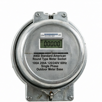 Meter Listrik Tipe ANSI Grosir 120/240V 60Hz Fase Tunggal 200A Layar LCD Kelas Akurasi 0.5 0-999999.9 kWh untuk Hunian